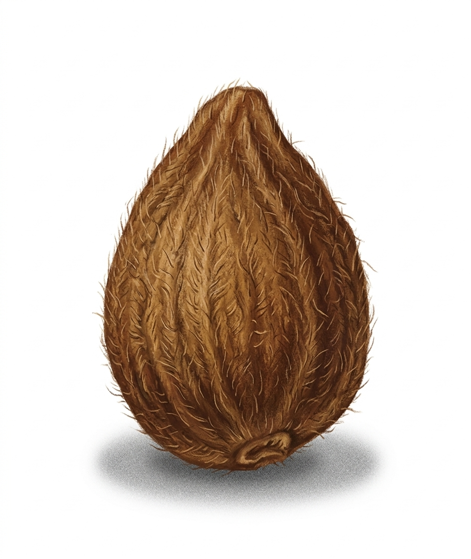 Botanical illustration of a tomato seed