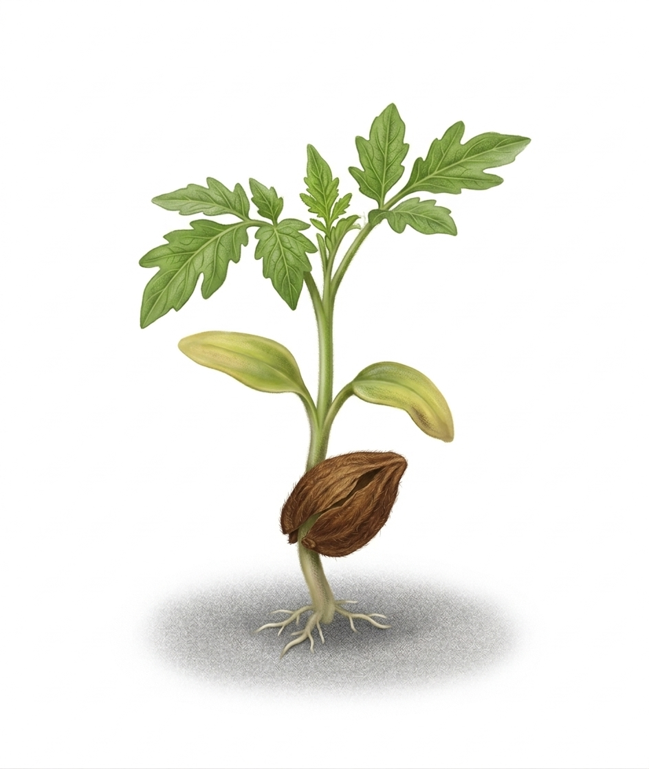 Young tomato seedling